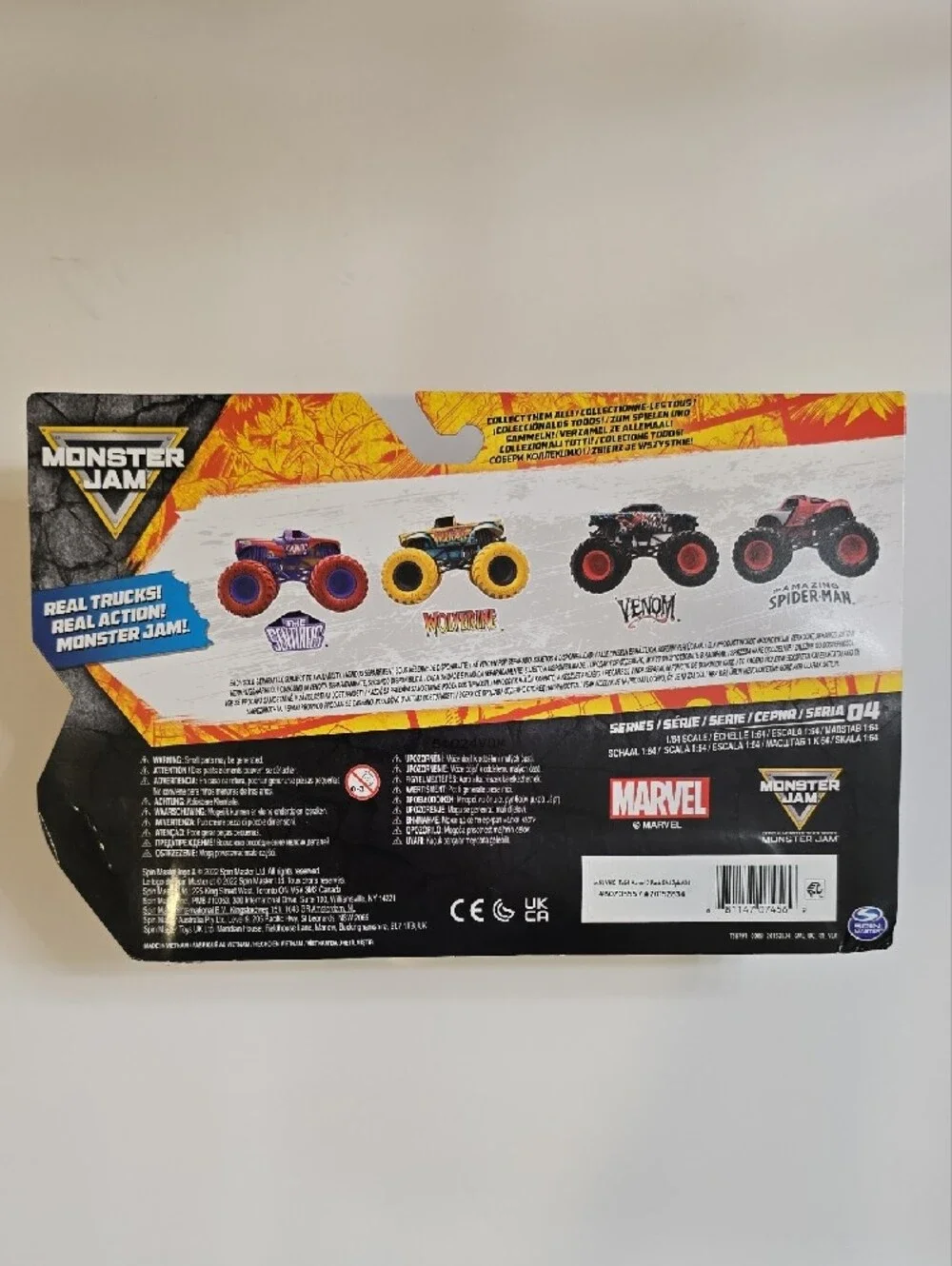 Monster Jam Marvel Venom vs Amazing Spider-Man Toy Trucks - Black & Red